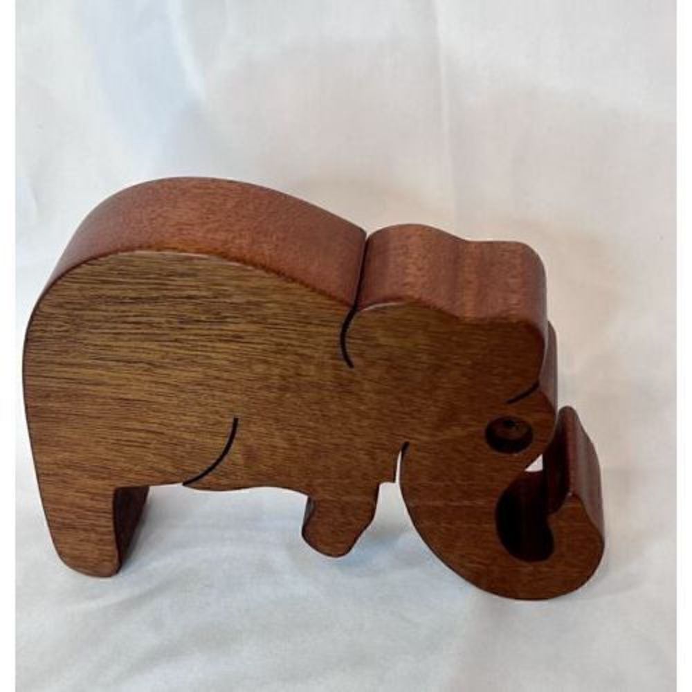 Elephant Wooden Statue Figurine MCM Style Decor. Kids Room‎